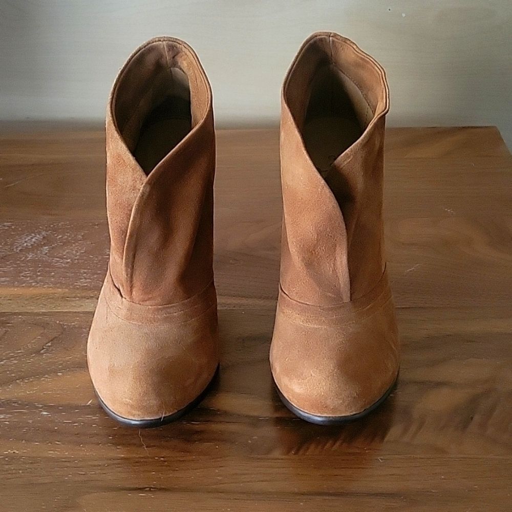 New Coclico Womens 6.5 Boho Outro Ankle Brown Suede Boots Booties Heels Western - Picture 3 of 11